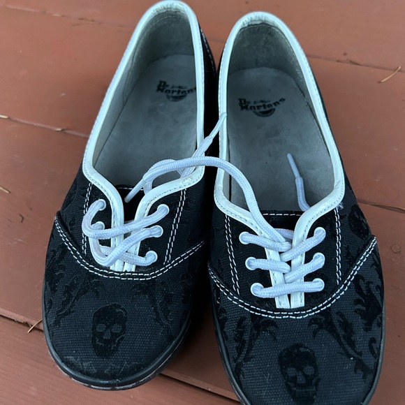 Dr Martens skull slip ons canvas shoes. Sz 37 (6) - Picture 1 of 8